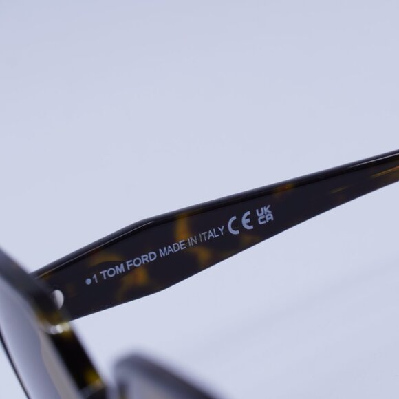 Tom Ford Romy FT1032 52E Sunglasses Havana Geometric Frame, Brown Lenses main image 10